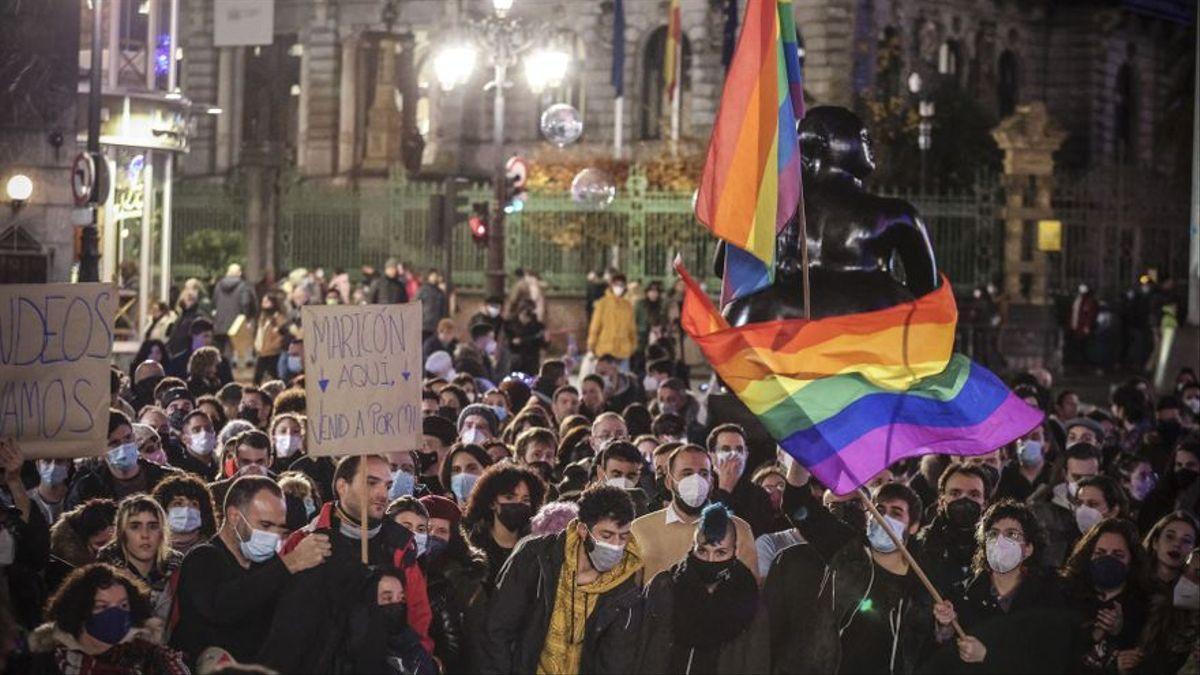 Manifestación en favor de los derechos LGTBI en Madrid.