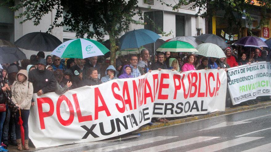 Protesta ante la Cámara de la junta de personal de los hospitales.