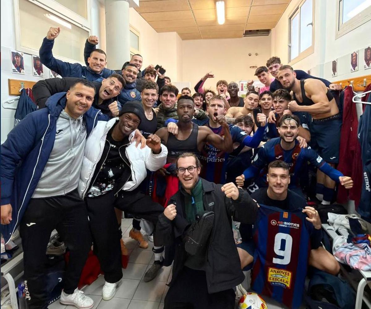 Celebració al vestidor de l'Escala.