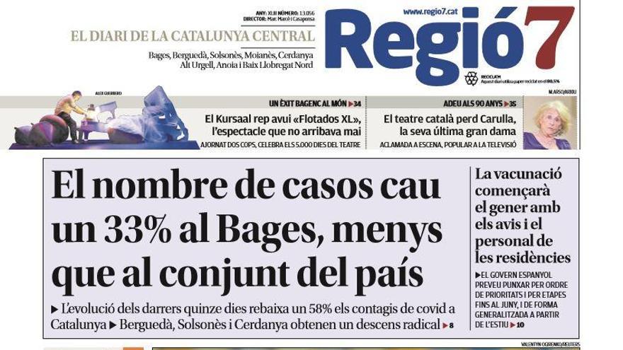 La portada de Regió7 d&#039;aquest dimecres, 25 de novembre