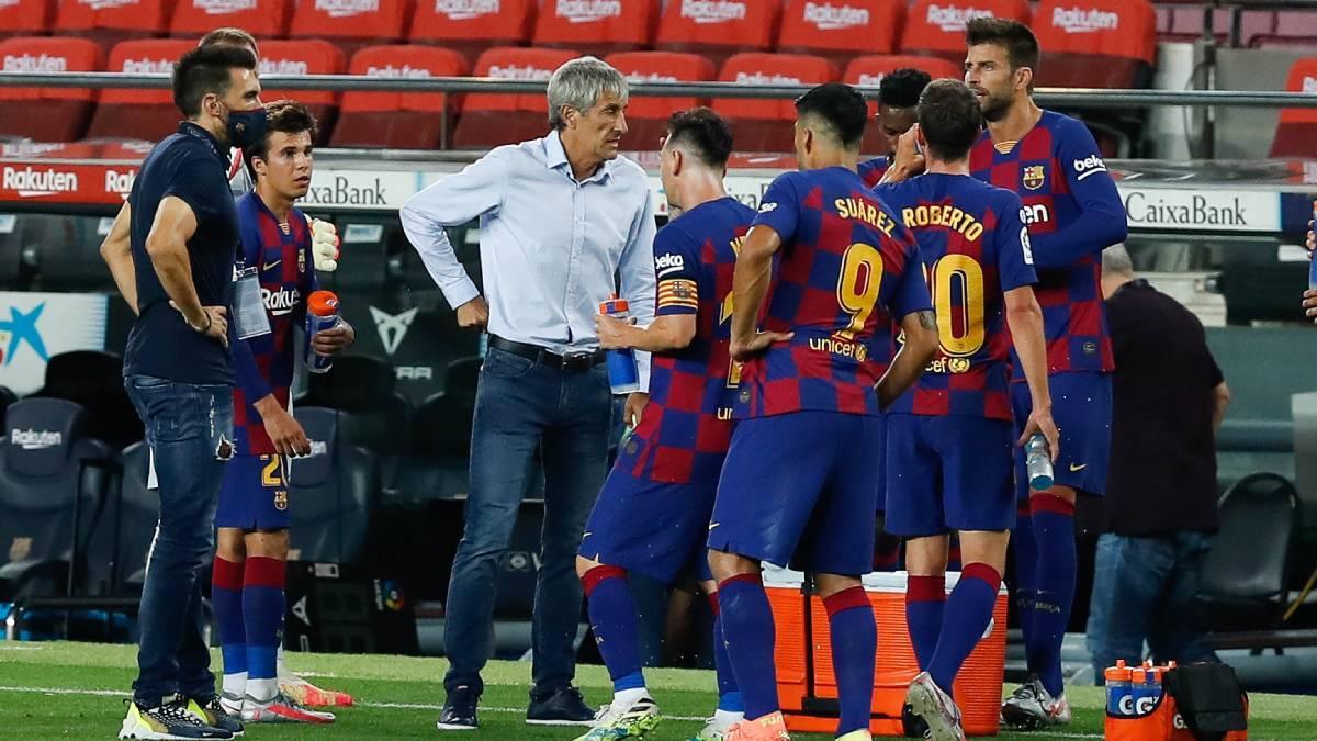 Setién y Piqué, en una imagen de su paso por el Barça