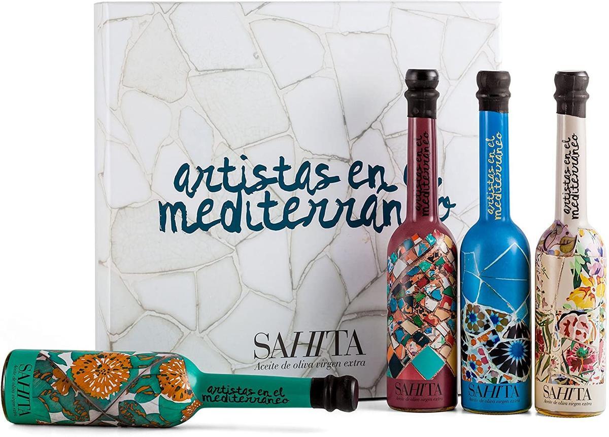 Pack de aceites con botellas decoradas (Precio: 29,70 euros)