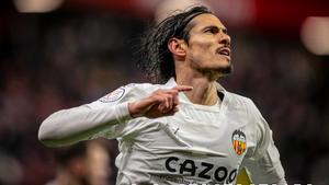 Cavani, en una imagen de archivo durante un partido del Valencia