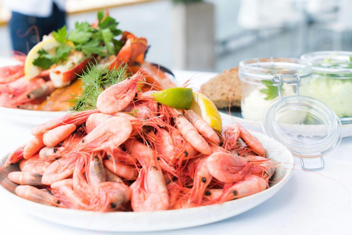 Un plato de gambas.
