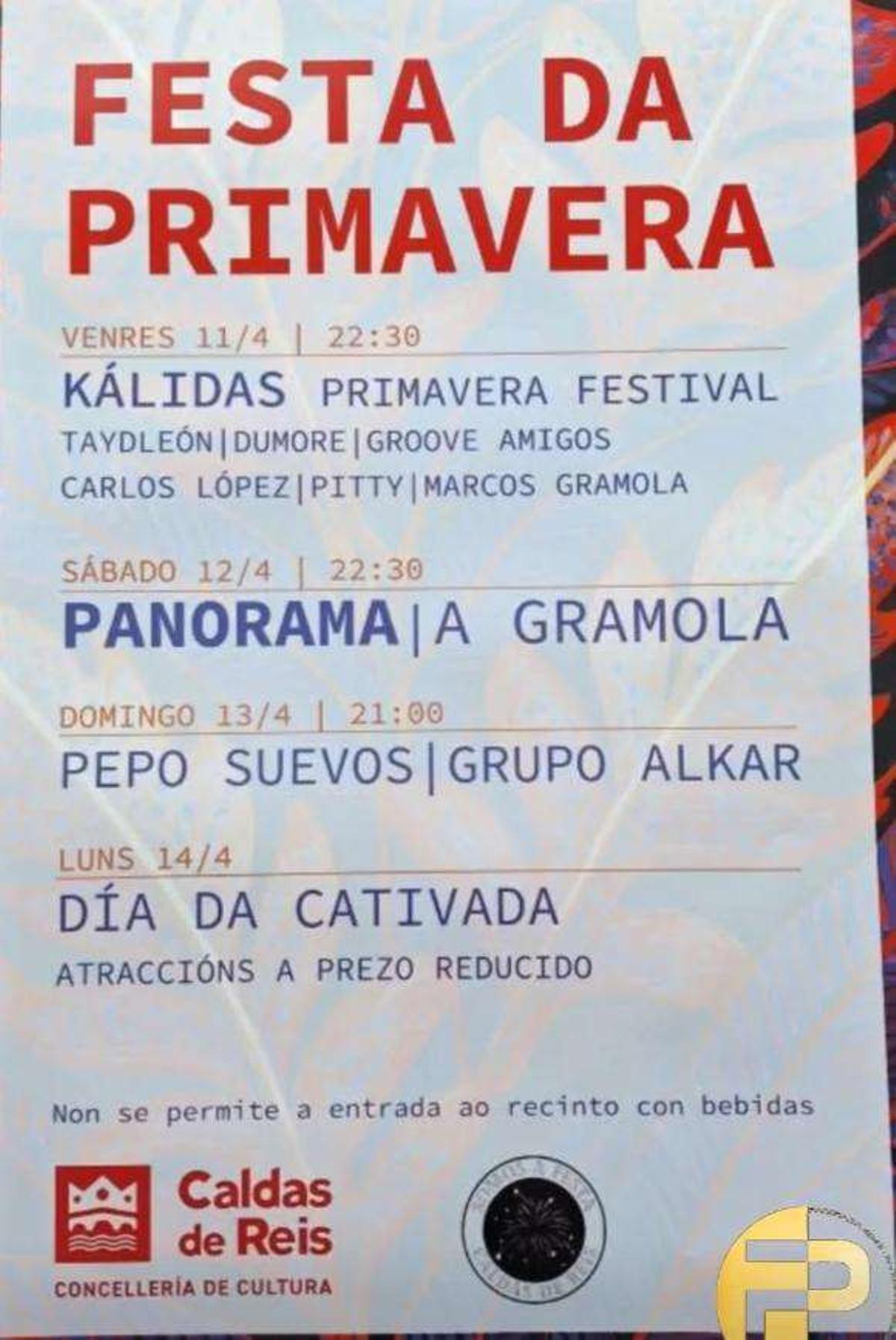 Cartel de la Festa da Primavera de Caldas de Reis