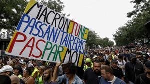 Manifestación contra las medidas anticovid del Gobierno francés en París.