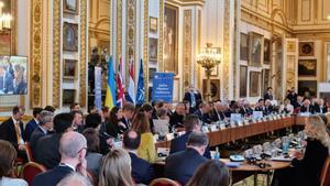 La ministra de Justicia, Pilar Llop, en la conferencia de ministros de apoyo a la CPI para investigar los crímenes de Ucrania, en Londres.