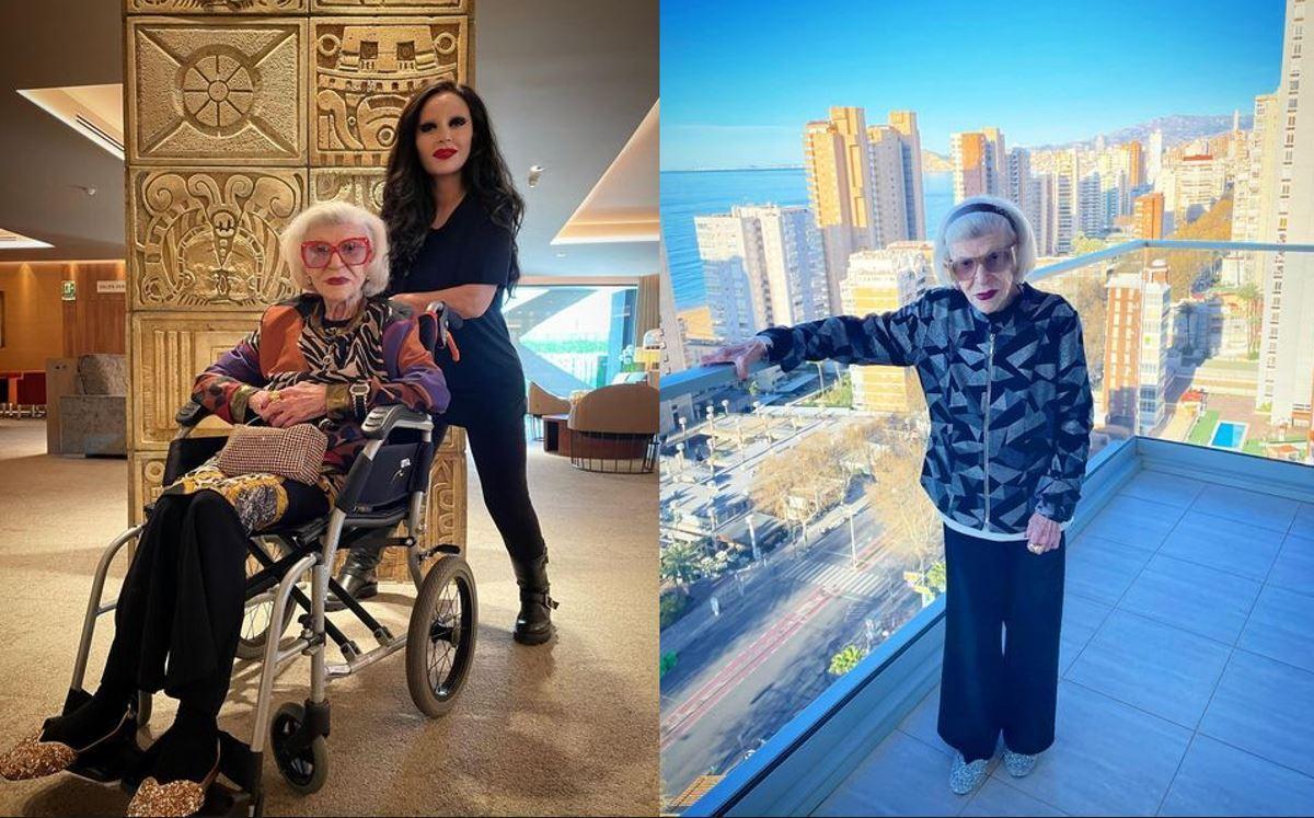 Alaska en Benidorm junto a su madre América