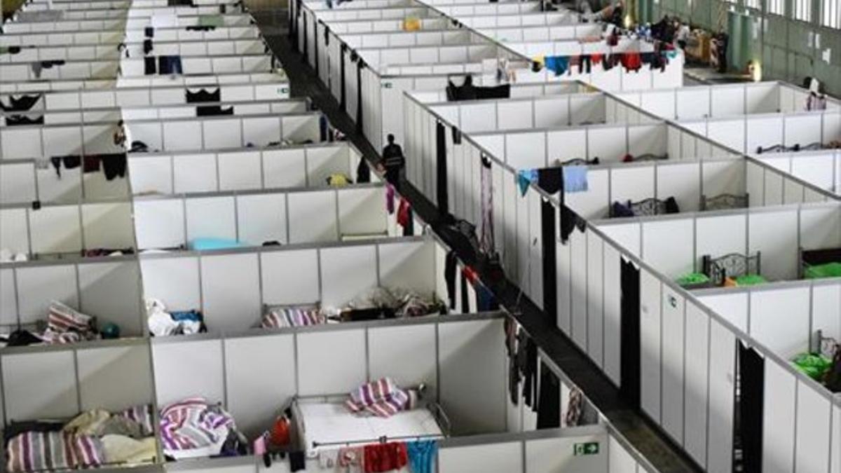 Instalaciones para refugiados en el antiguo aeropuerto de Tempelhof (Berlín).