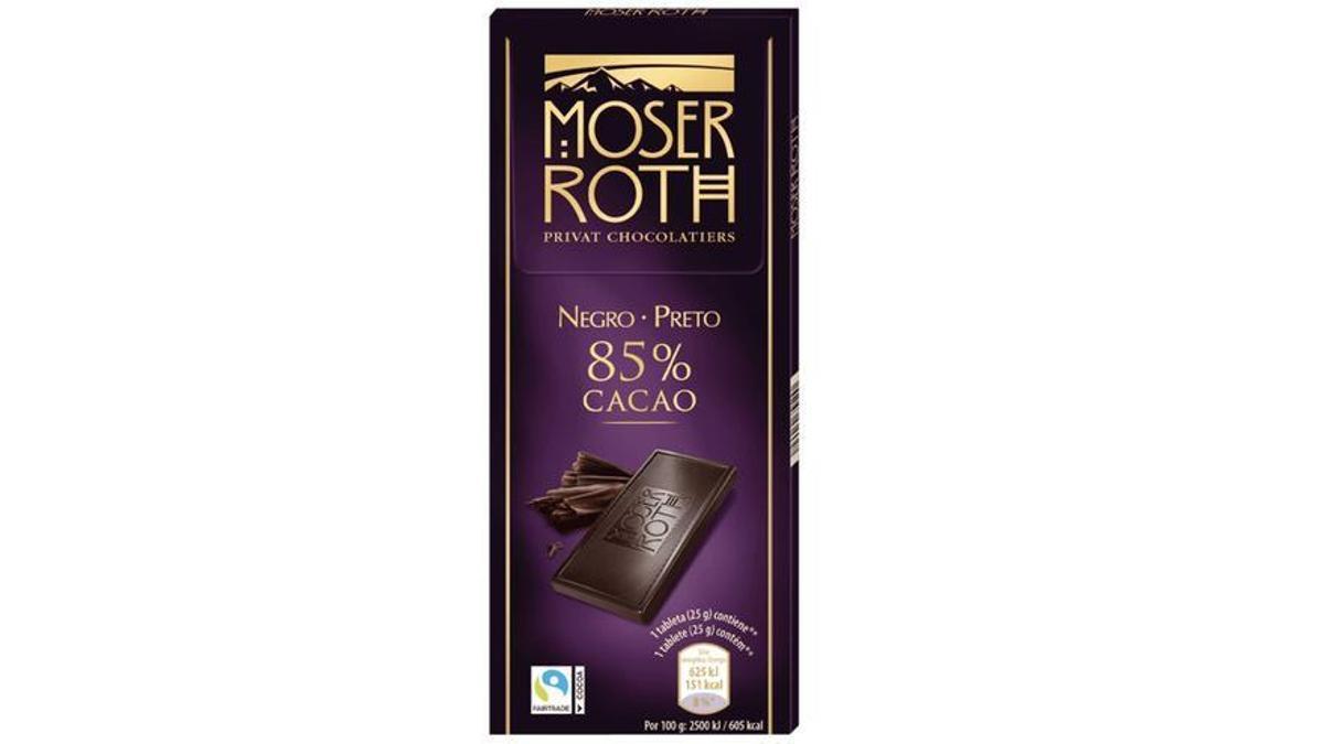 El chocolate Moser Roth de Aldi.