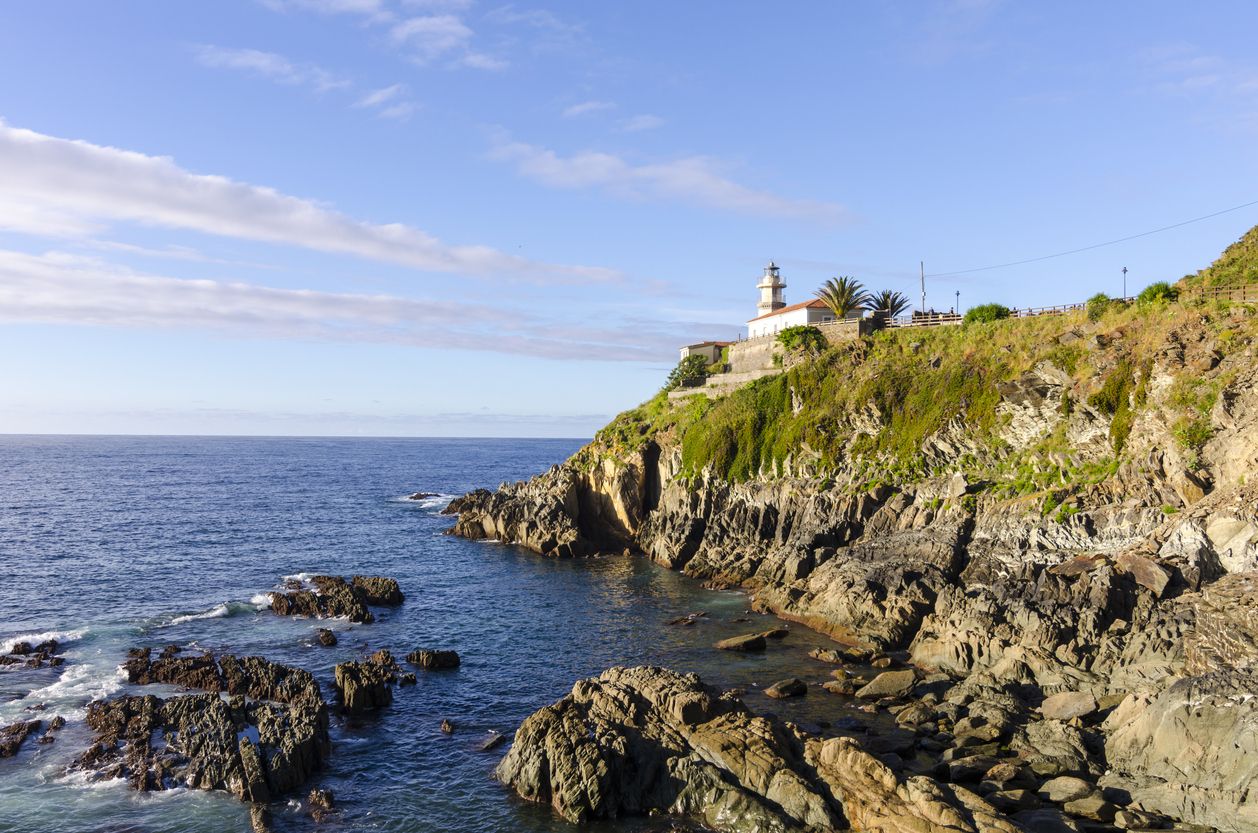 Está ubicado a 23 metros sobre el nivel del mar sobre un saliente rocoso