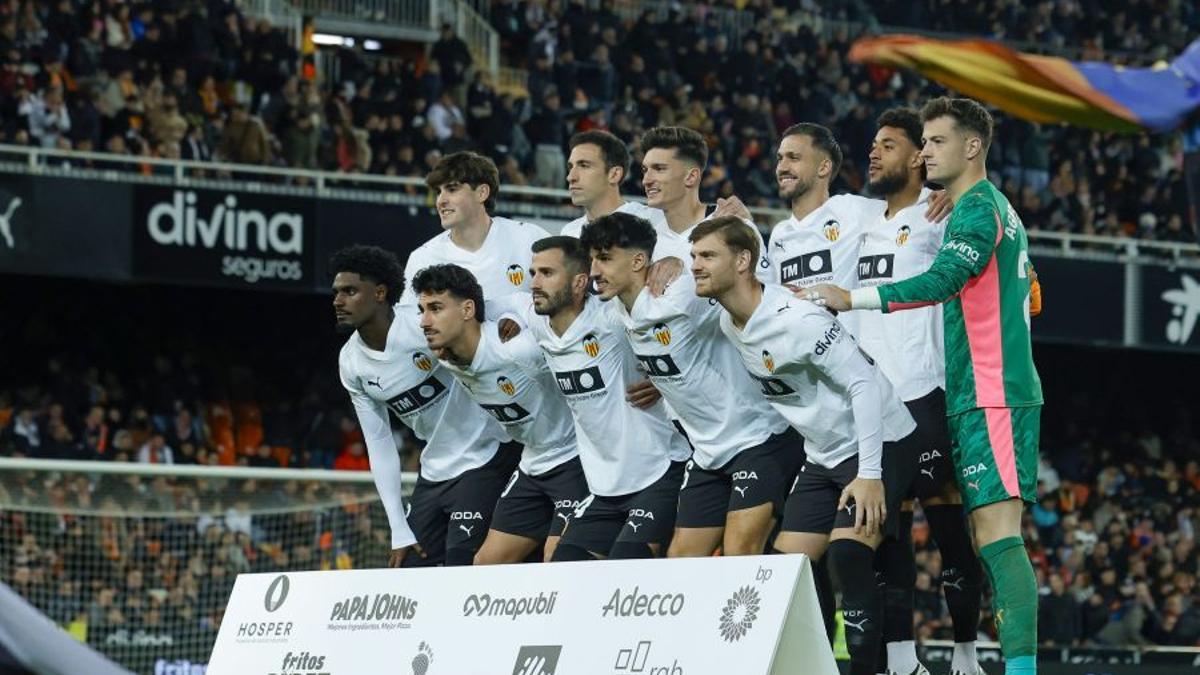 Once del Valencia en el Derbi
