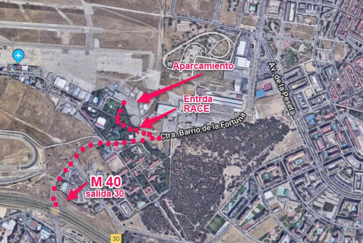 Mapa con indicaciones de acceso