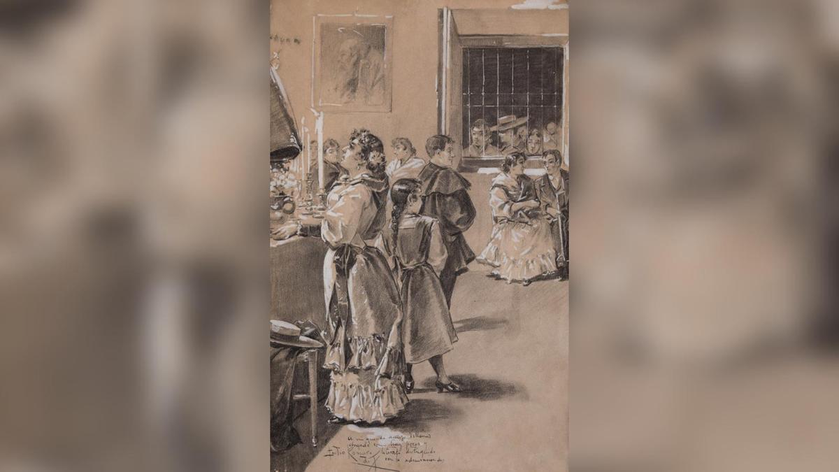 Dibujo inédito de Julio Romero cedido por Ansorena.