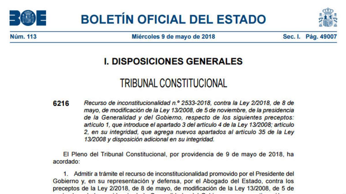 Disposición 6216 DEL BOE