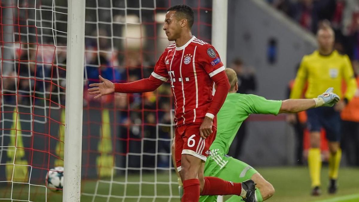 Thiago marcó uno de los goles del Bayern