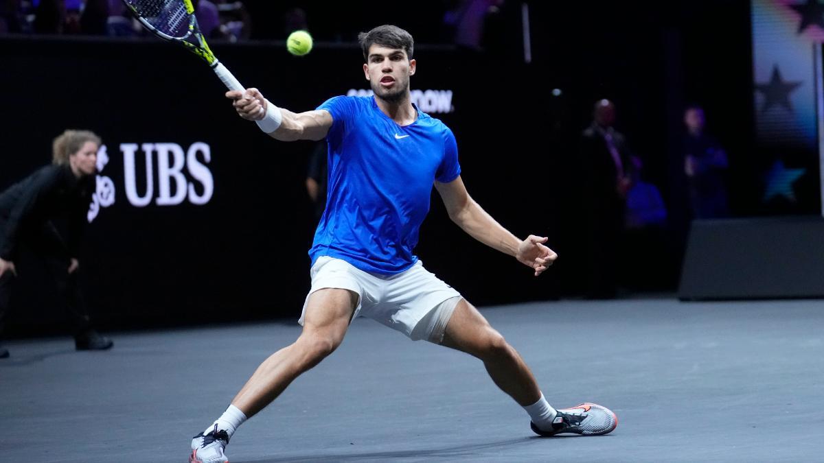 Alcaraz durante uno de sus partidos de la Laver Cup