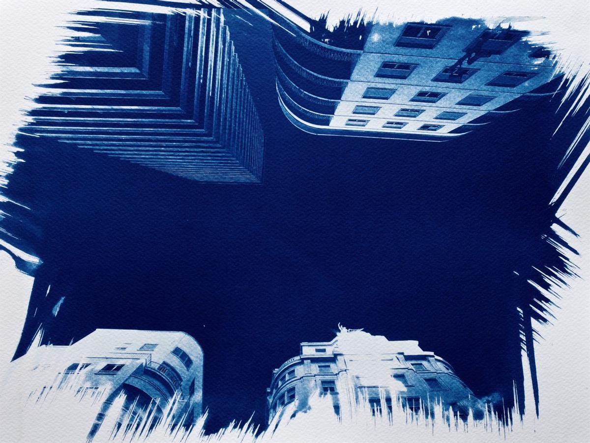 Imagen de "Azul de Alicante" realizada con la técnica de cianotipia