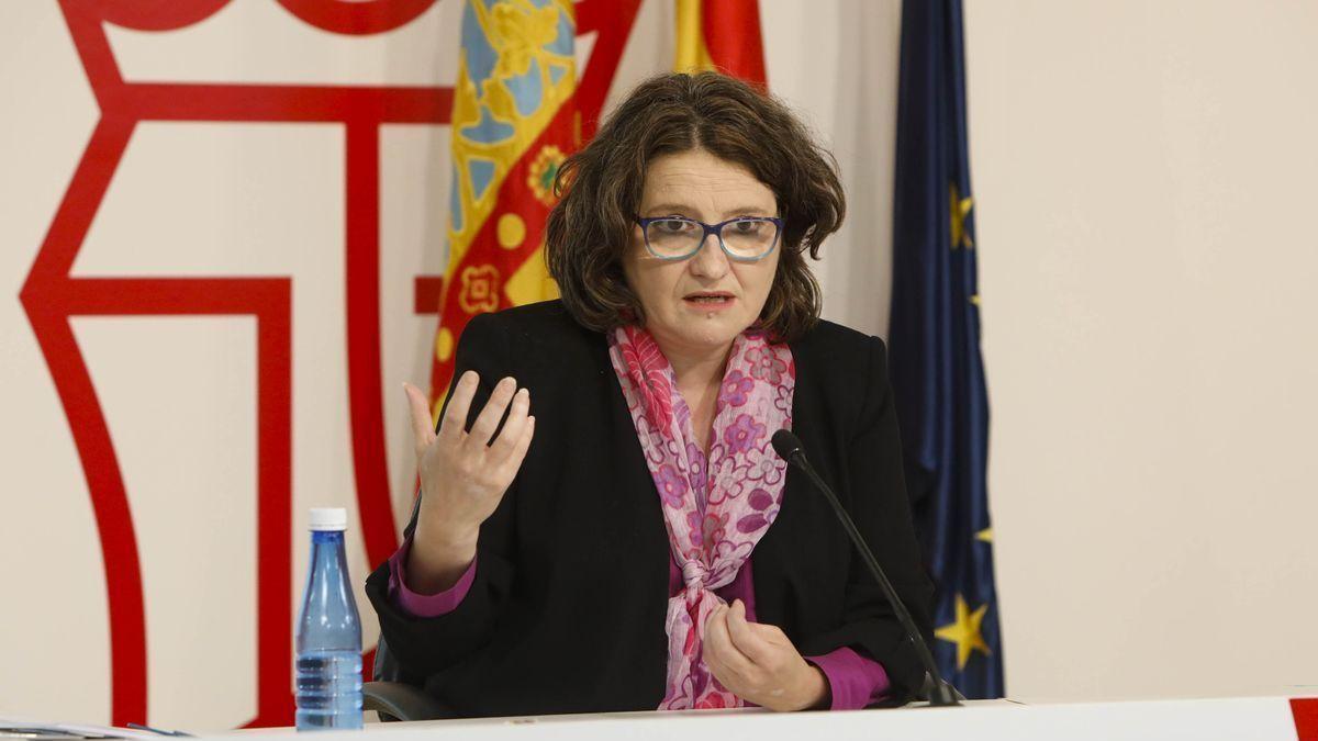 Mónica Oltra en la rueda de prensa del pleno del Consell.