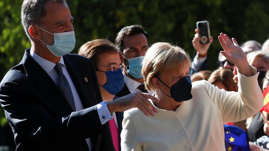 Merkel recibe el Premio Europeo Carlos V en el monasterio de Yuste