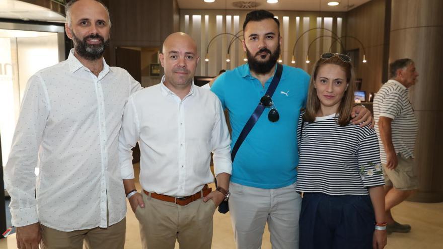 La delegación rumana en un hotel de la ciudad.