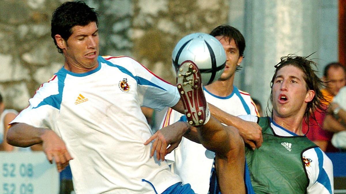 Albert Luque y Sergio Ramos, en la Selección Española