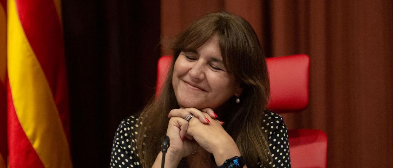 La presidenta del Parlament, Laurà Borràs, ahir a la cambra catalana. | EUROPA PRESS