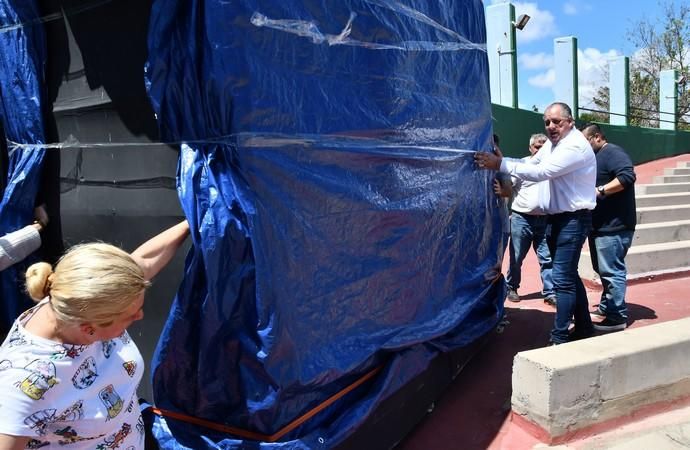 04/04/2019 TELDE.  Montaje del escenario del Carnaval de Telde en el parque Urbano de San Juan.  Fotógrafa: YAIZA SOCORRO.  | 04/04/2019 | Fotógrafo: Yaiza Socorro