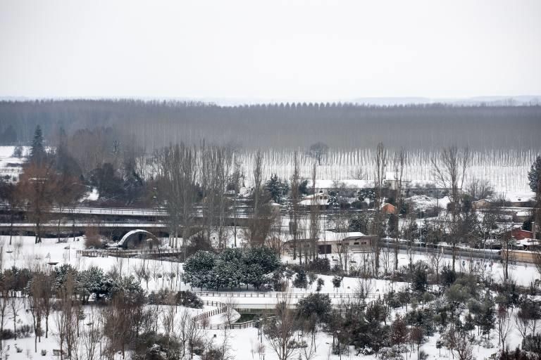 Así ha sido la nevada en Benavente.