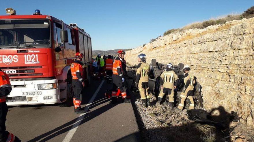 Un herido grave en un accidente en Muniesa