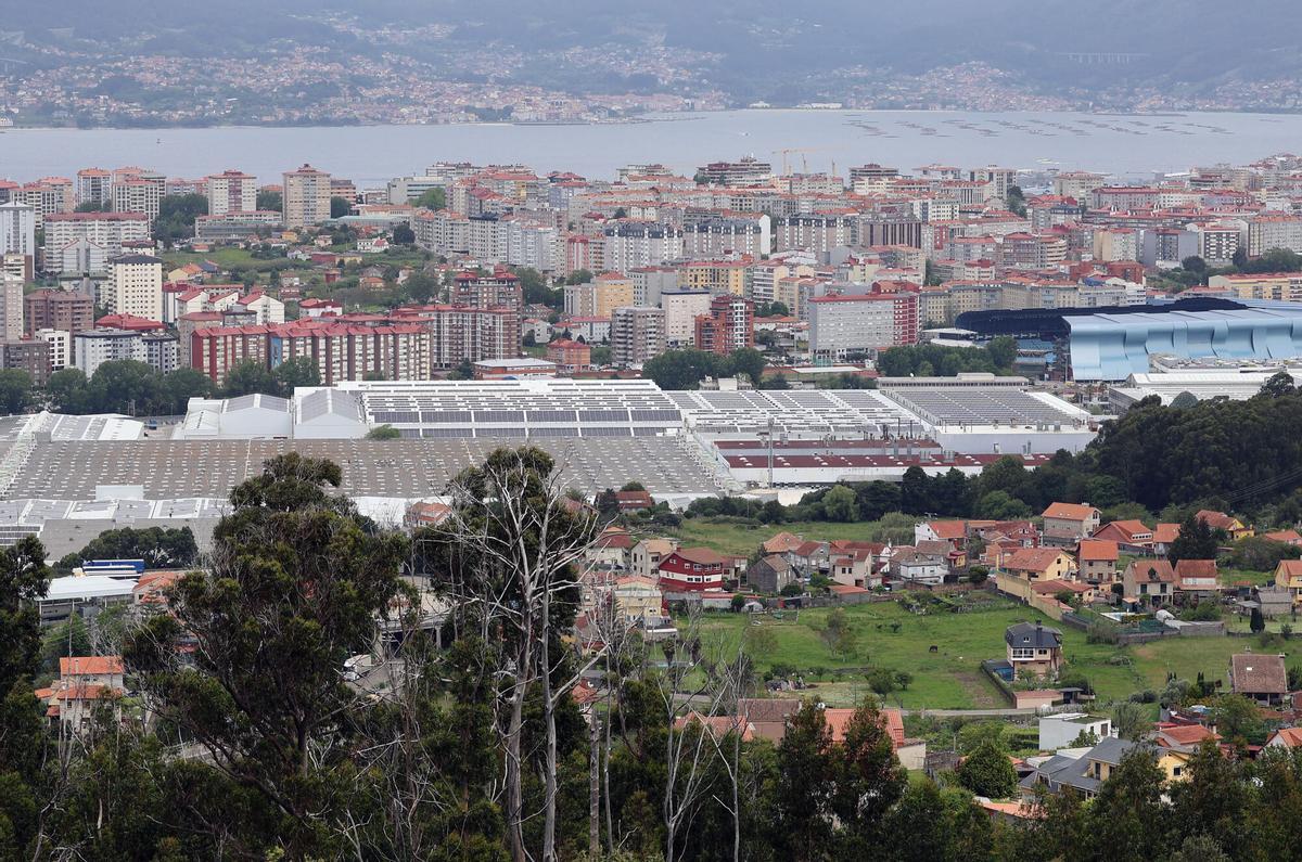 Vista del parque de Balaídos desde Matamá.