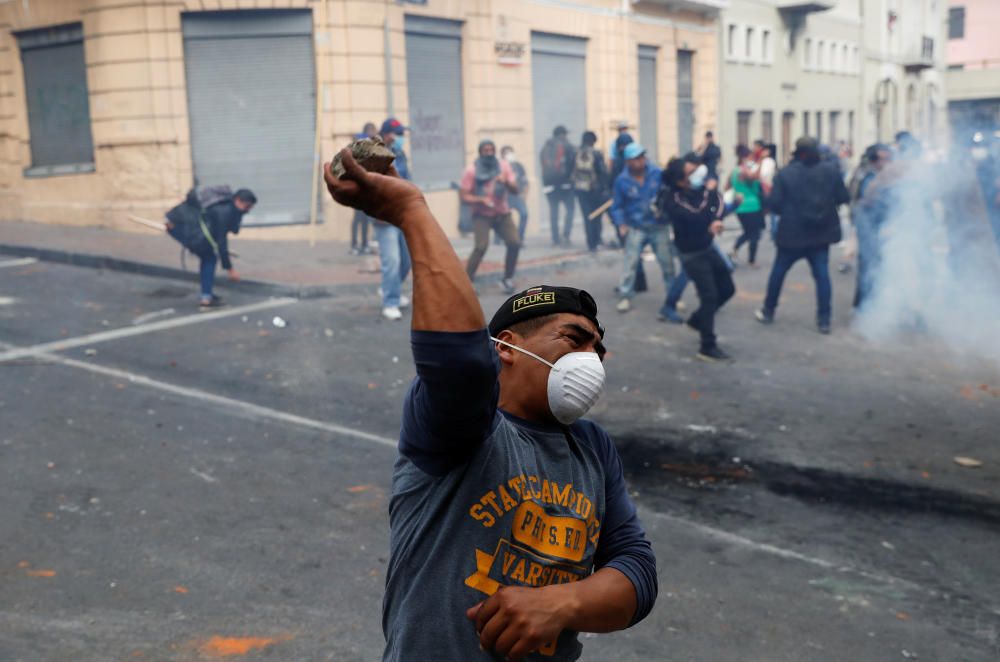 Protestas en Ecuador contra Lenín Moreno.