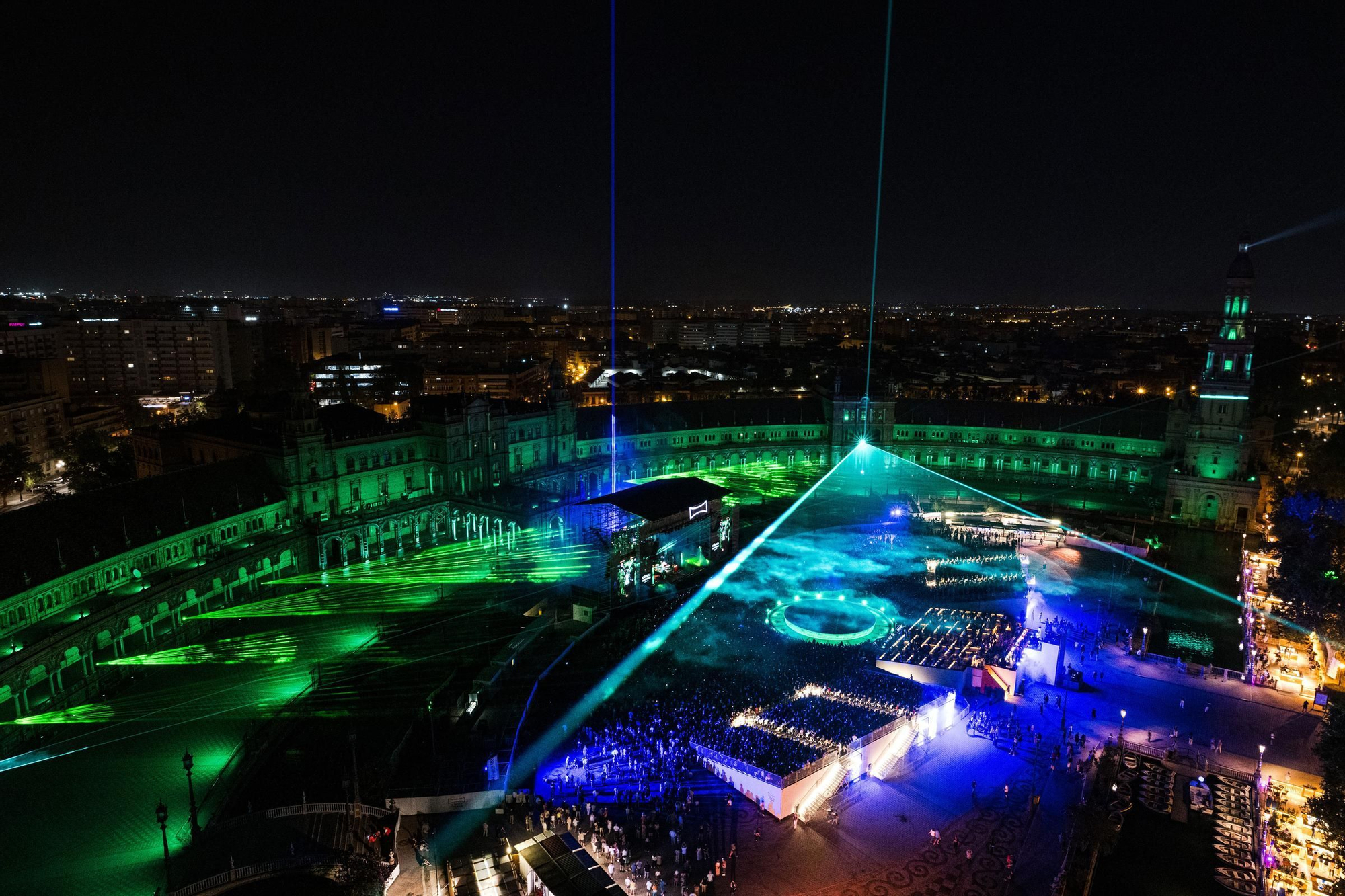 Concierto de Jean-Michel Jarre en la Plaza de España.