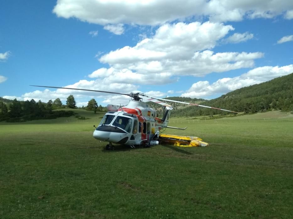 Aterrizaje de emergencia de un helicóptero que iba de Mutxamel a Gijón