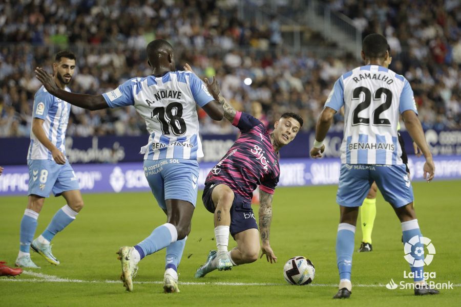 En imágenes: así fue el partido de los rojiblancos en La Rosaleda