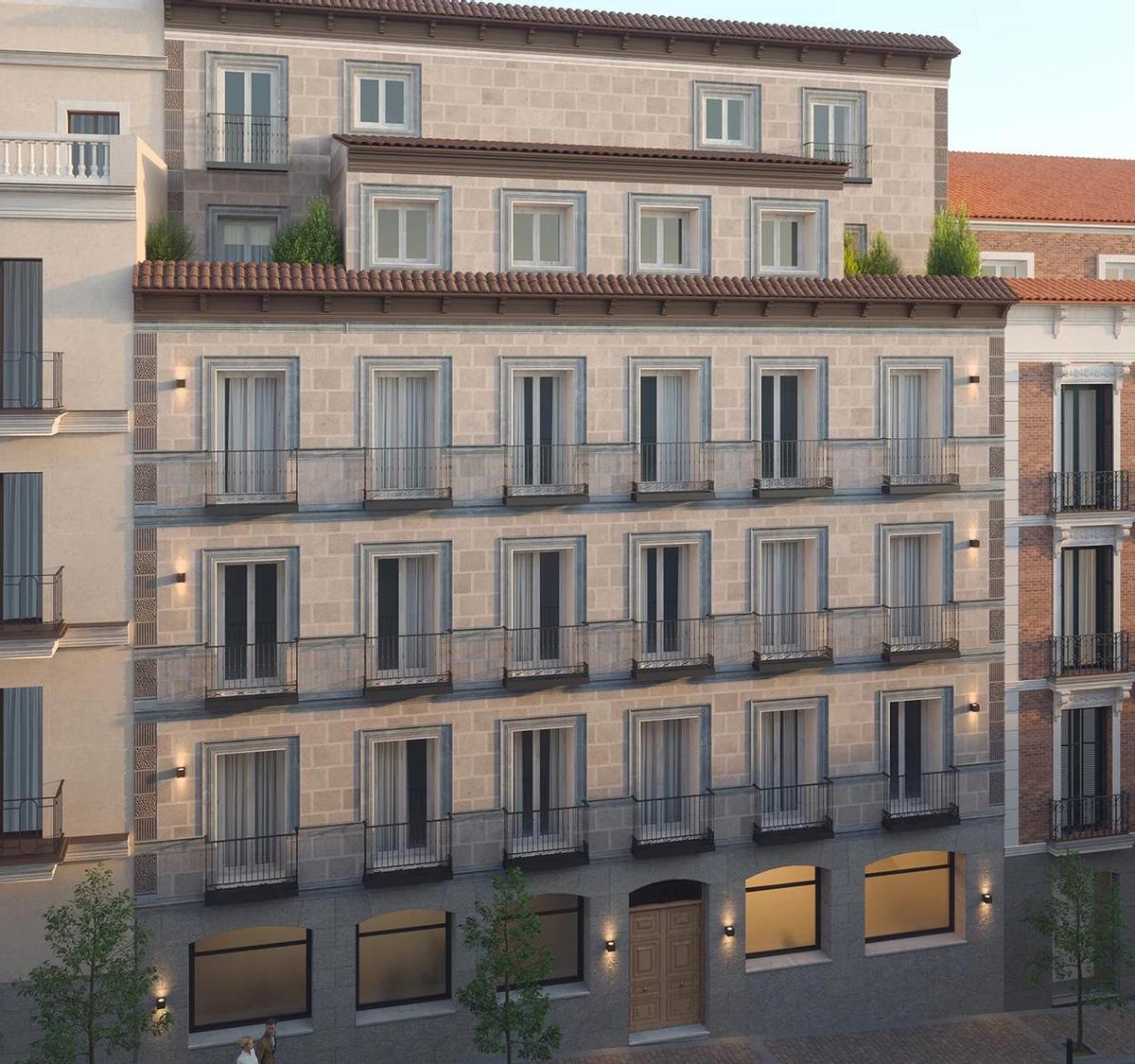 Recreación de la reforma del edificio ubicado en el número 3 de la calle Moratín (Madrid)