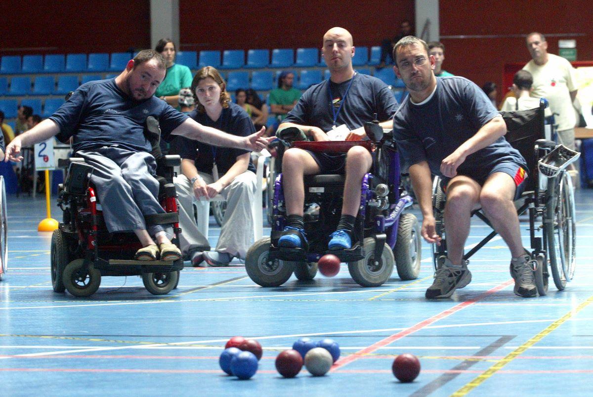 Momento de un partido de boccia.