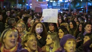 Imagen de archivo de la manifestación del 25N contra la violencia machista, convocada por la Comisión 8M Vallecas, por el Día Internacional para la Erradicación de la Violencia contra las Mujeres en 2022.