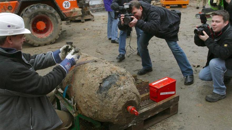 Una bomba de la II Guerra Mundial encontrada hace unos años en Alemania.