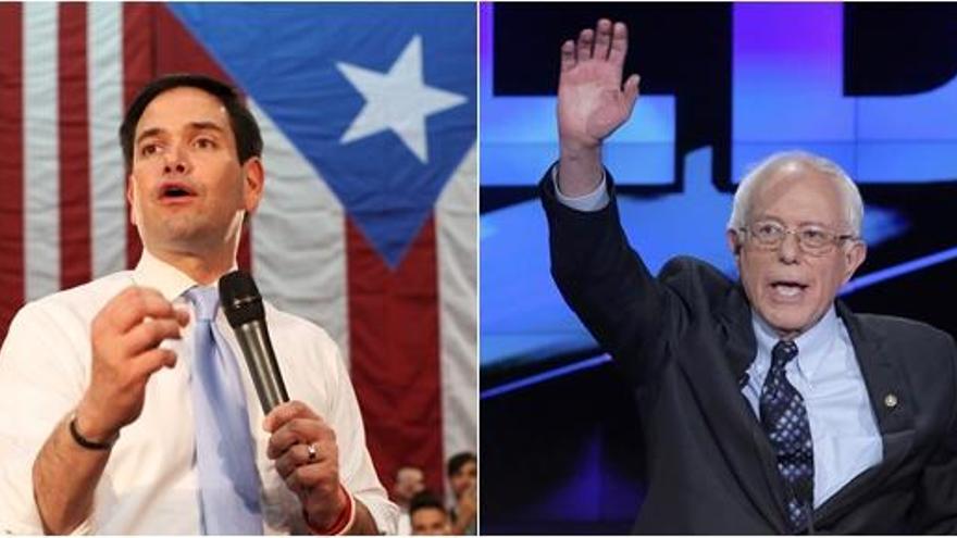 Marco Rubio y Bernie Sanders.