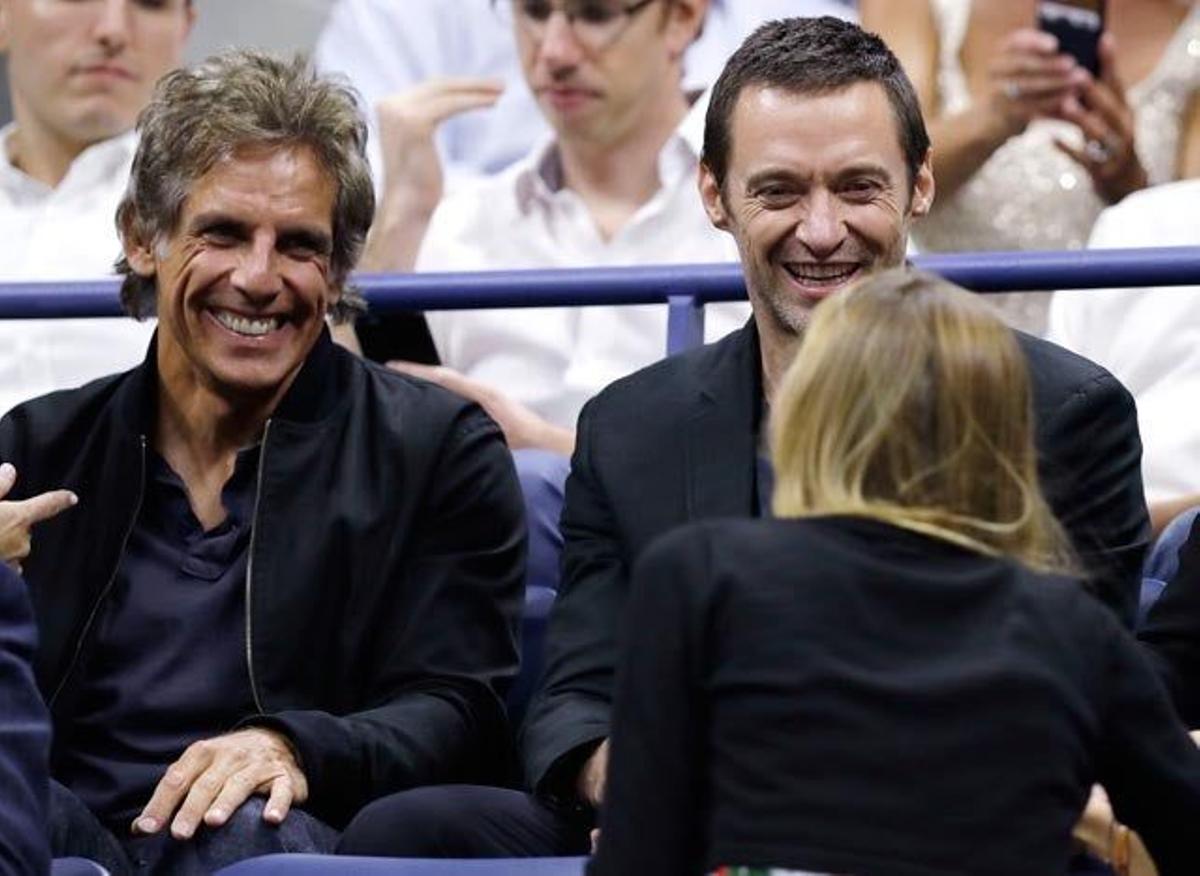Ben Stiller y Hugh Jackman, espectadores del US Open