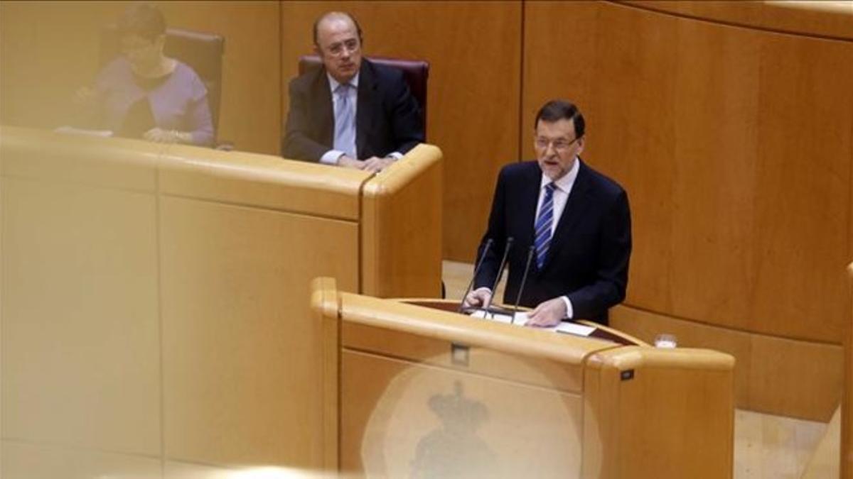 Rajoy, durante su comparecencia en el Congreso.