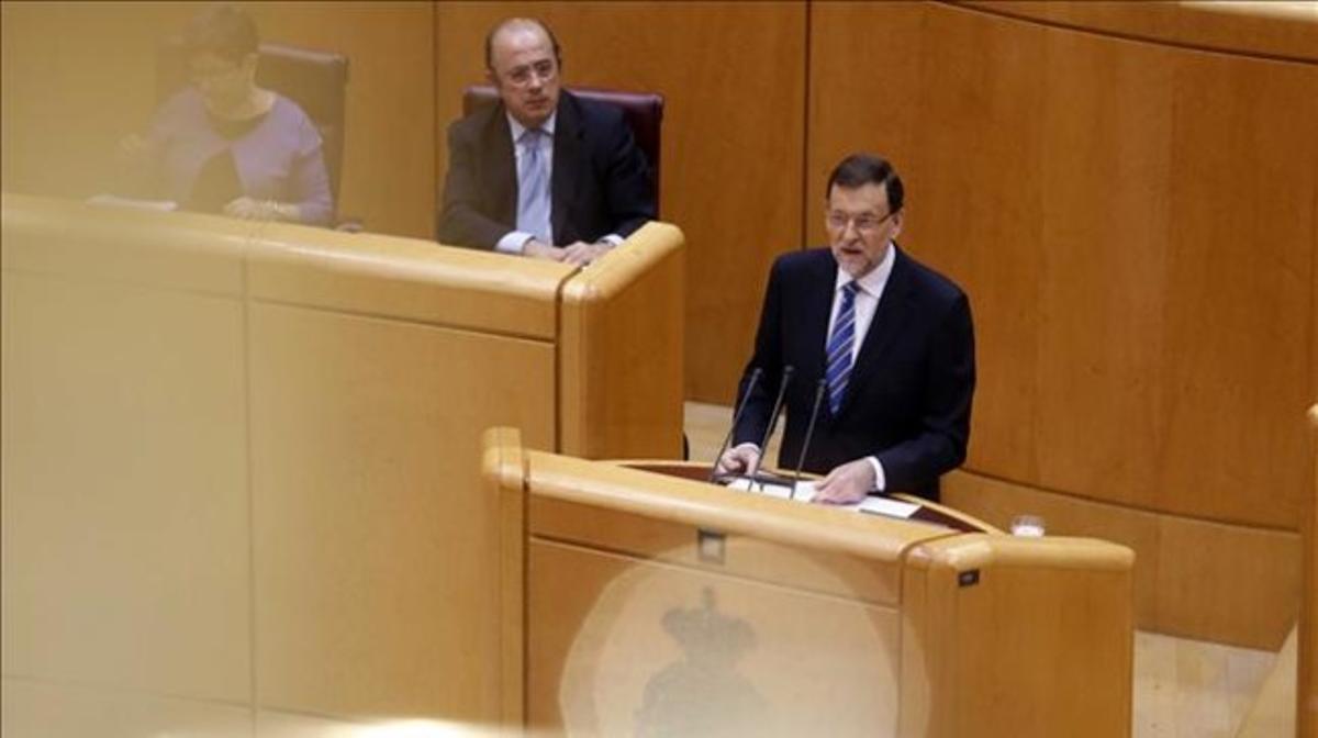 Rajoy, durant la seva compareixença al Congrés. Rajoy, durant la seva compareixença al Congrés.