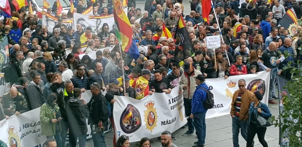 Malagueños en la manifestación de Jusapol en Madrid.