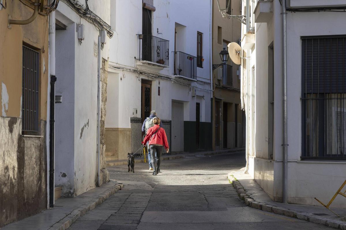 La calle Portal de Cocentaina en Xàtiva.