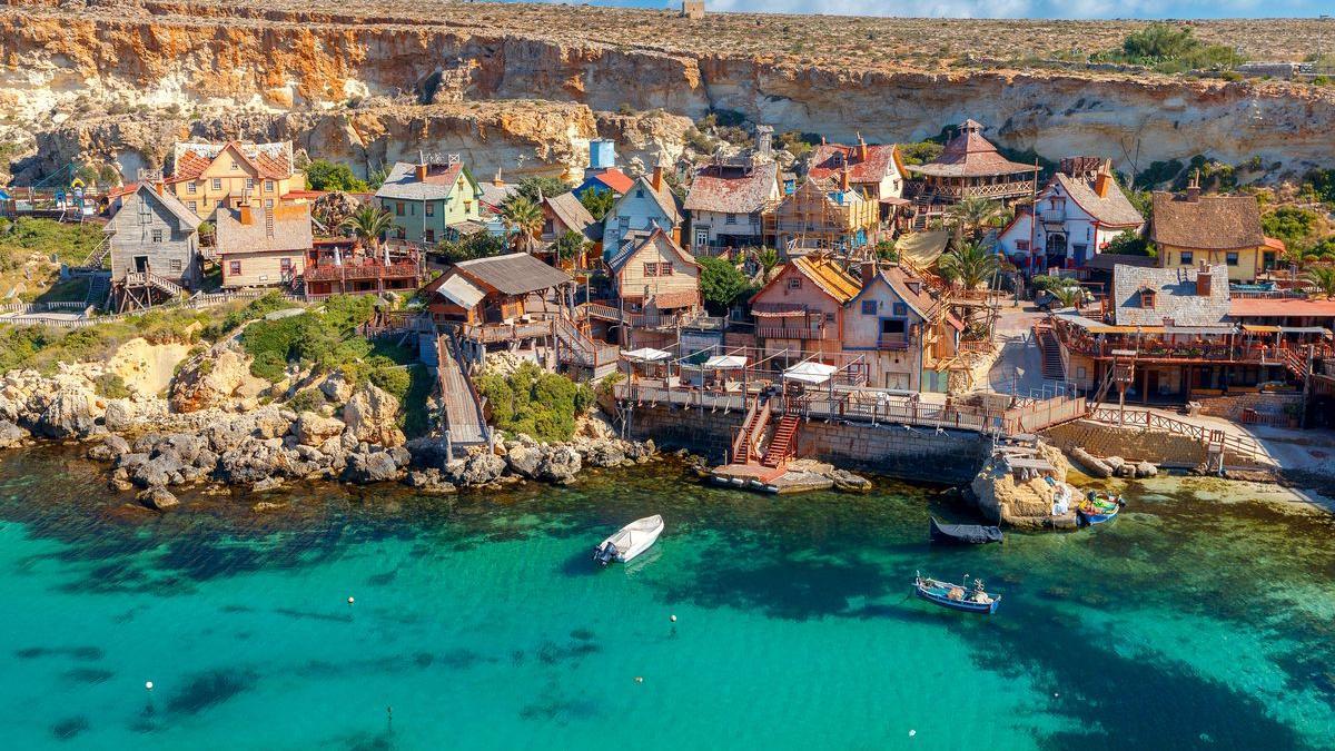 Panorámica de Popeye's Village, en la isla de Malta