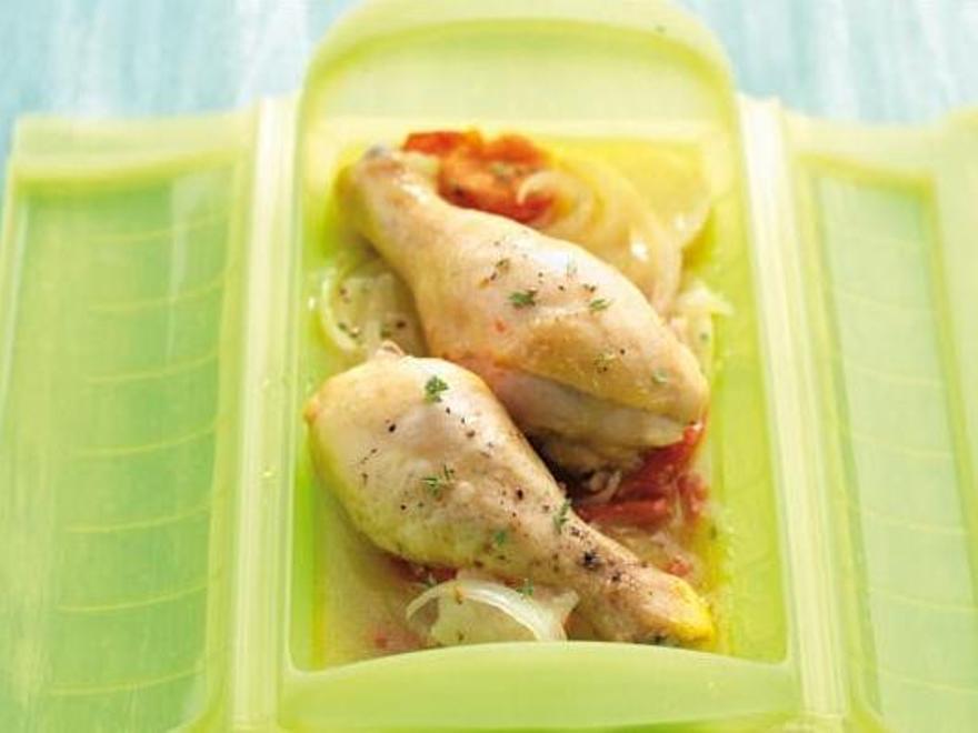 Lékué recetas: Muslos de pollo con patatas