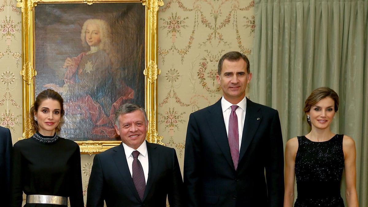 Los reyes Rania, Abdalá II, Felipe VI y Letizia Ortiz