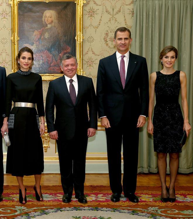 Los reyes Rania, Abdalá II, Felipe VI y Letizia Ortiz