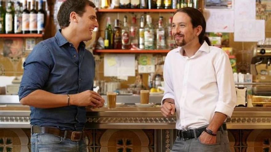 Albert Rivera y Pablo Iglesias durante el debate en &#039;Salvados&#039;. // La Sexta